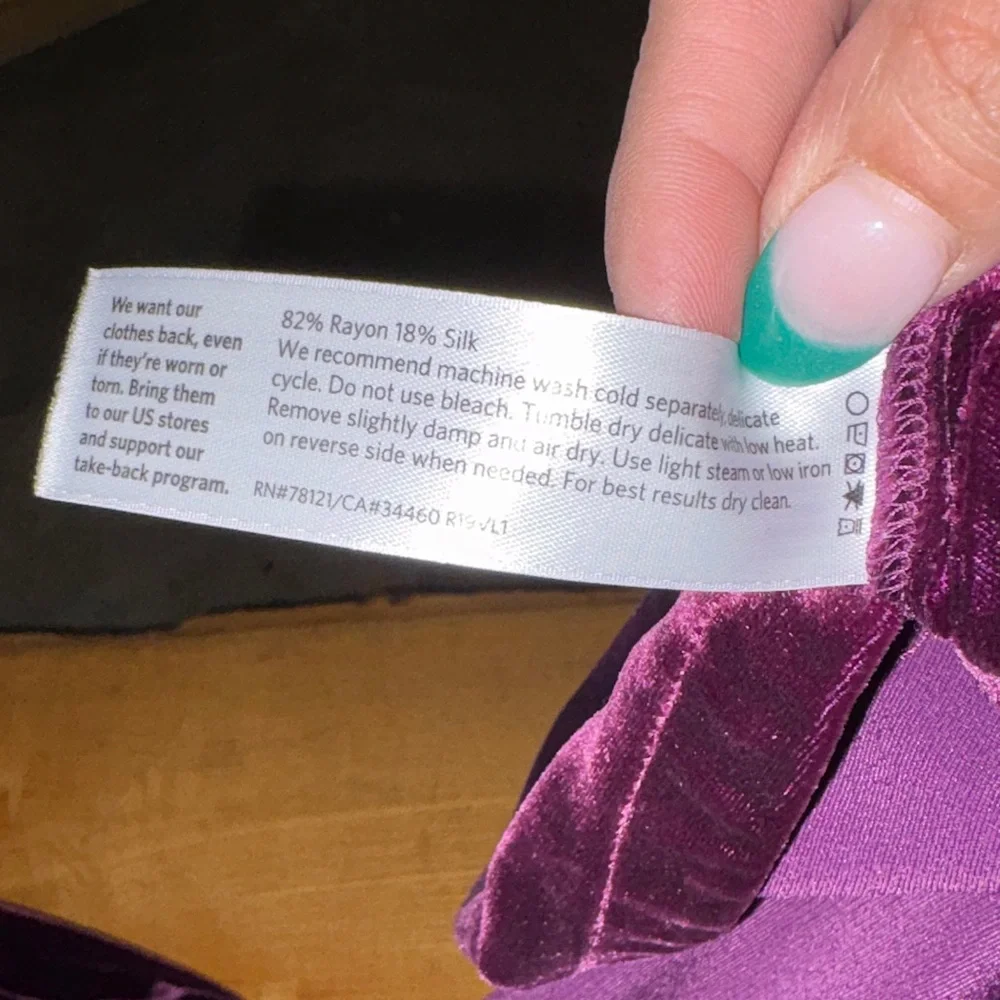 Eileen Fisher Velvet Midi Dress in Deep Plum - Picture 7 of 7